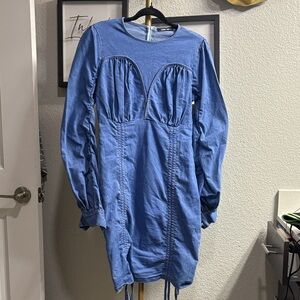 Blue Denim Midi Dress